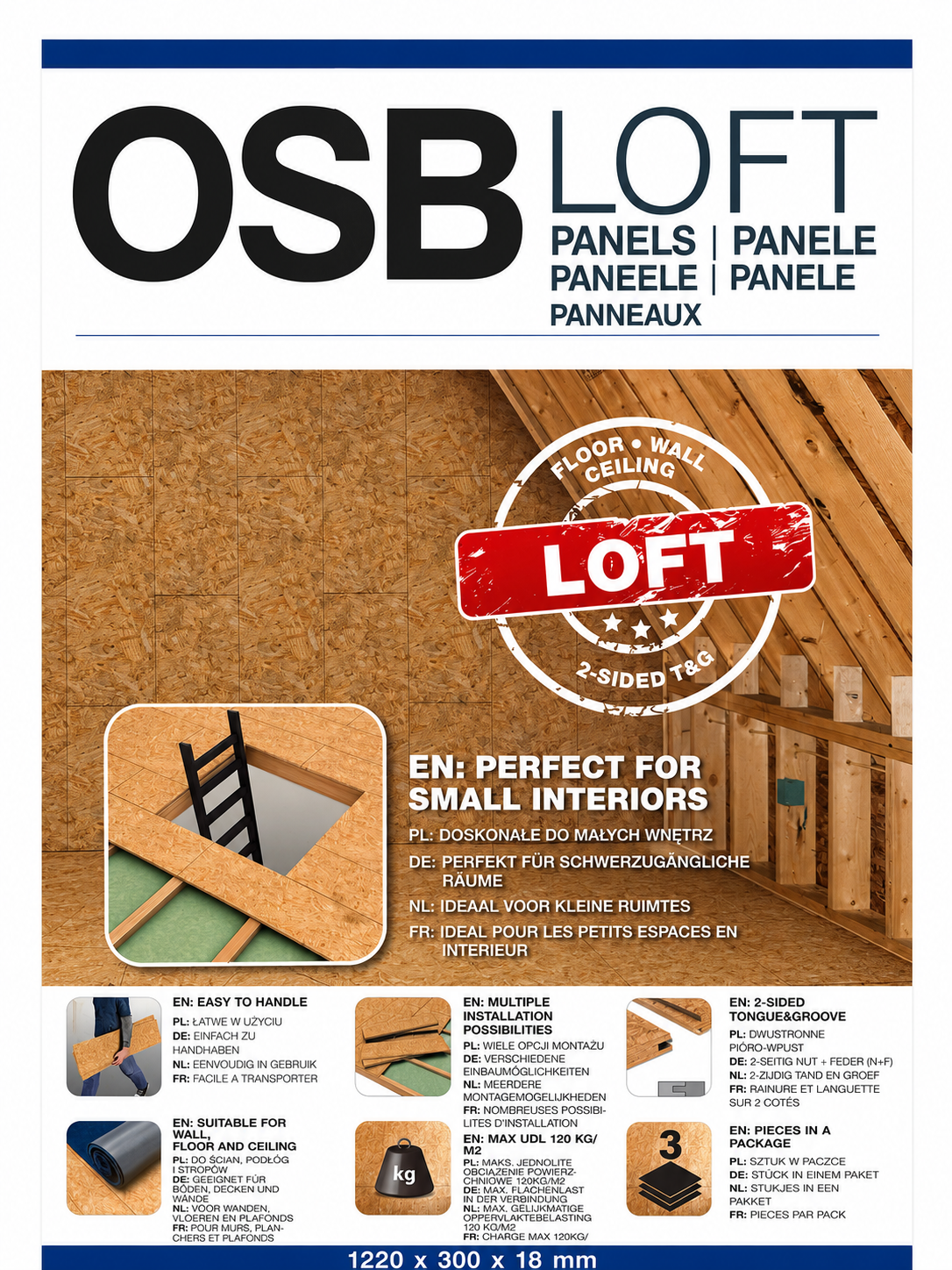 Płyta OSB Loft 1220x300x18 mm | Pióro-Wpust | Nowa - obrazek 5