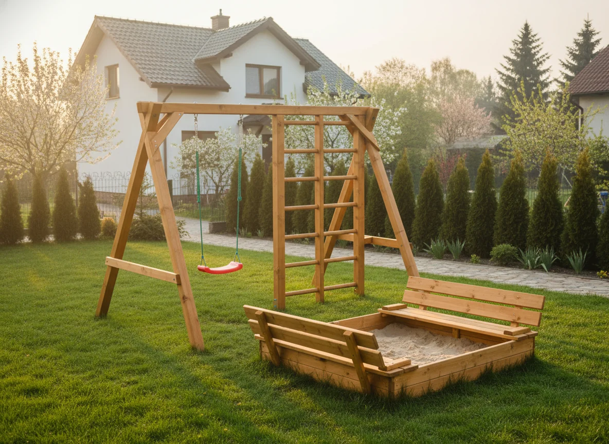 Bezpieczny i inspirujący plac zabaw: Jak wybrać drewniane huśtawki i piaskownice na wiosnę?